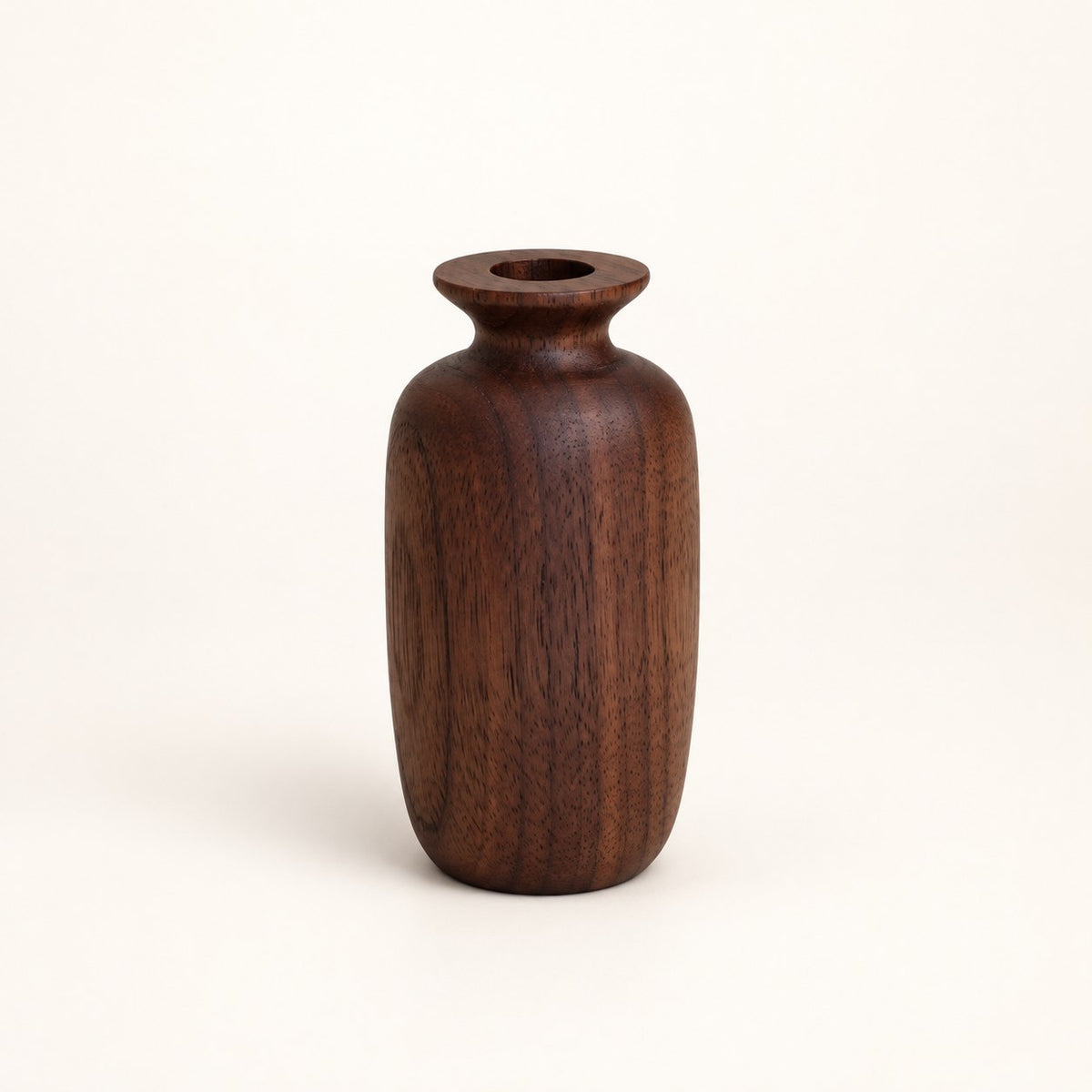 Luvamira dark curved wood duster stand front view