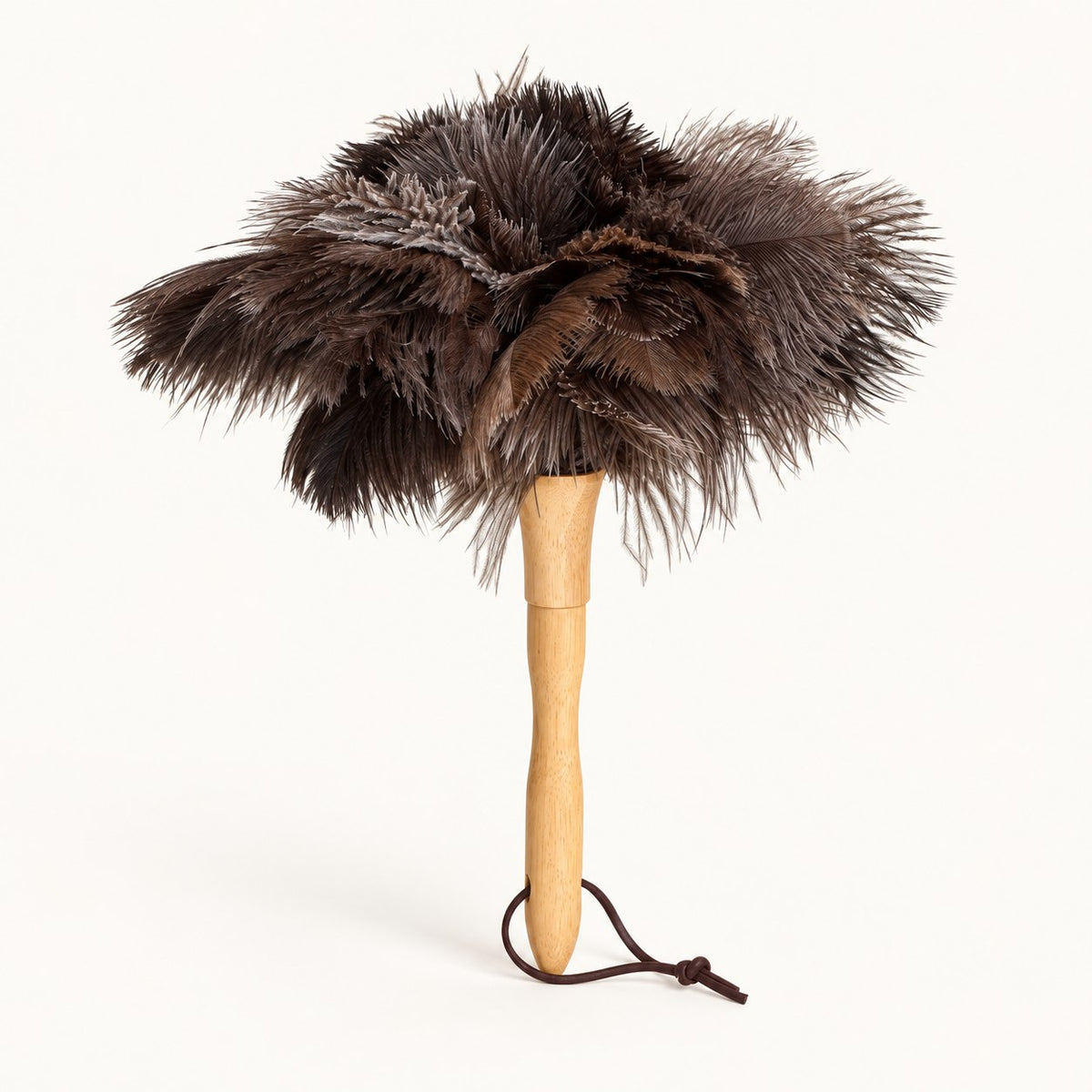 Brighter alternate view of the Luvamira Classic Handheld ostrich feather duster.