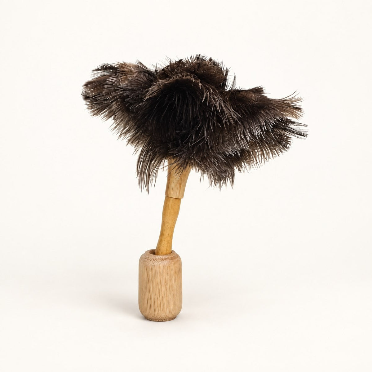 Luvamira natural wood stand and light-handle feather duster alternate view