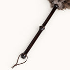 Long segmented bamboo handle and central transition detail on the Bamboo Reach duster.