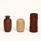 Three Luvamira wooden duster stand styles shown together