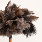 Side profile showing the natural feather layers of the Luvamira Essential Handheld ostrich feather duster.